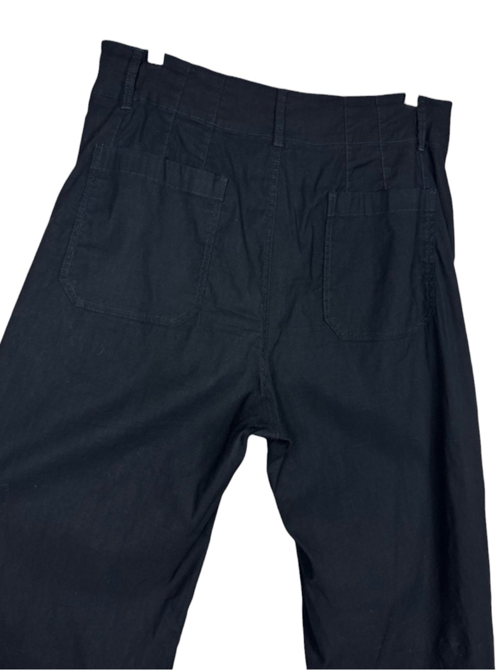 MAEVE “The Colette” Cropped Wide Leg Cotton Blend Pants in Black Size - Picture 7 of 7